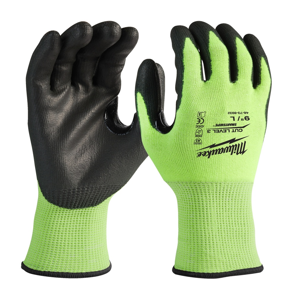 GANTS ANTI-COUPURE HAUTE-VISIBILITÉ ENDUCTION PU