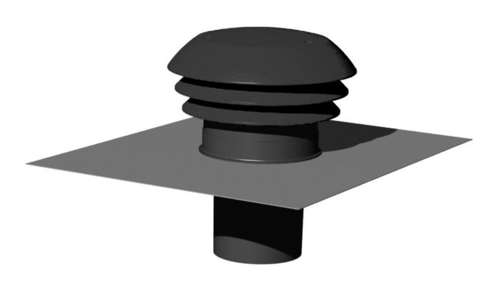 Accessoire Thermodynamique entrée/sortie d'air toiture grise Ø125 mm