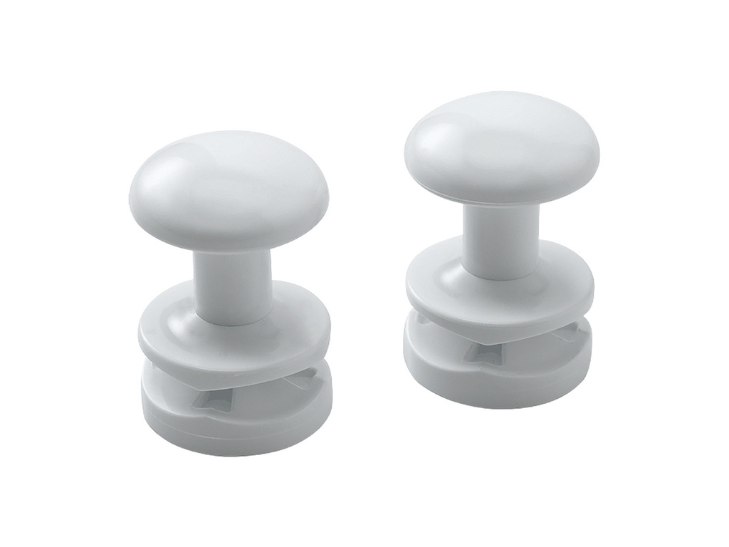 Accessoire sèche-serviette patère ronde blanc par 2