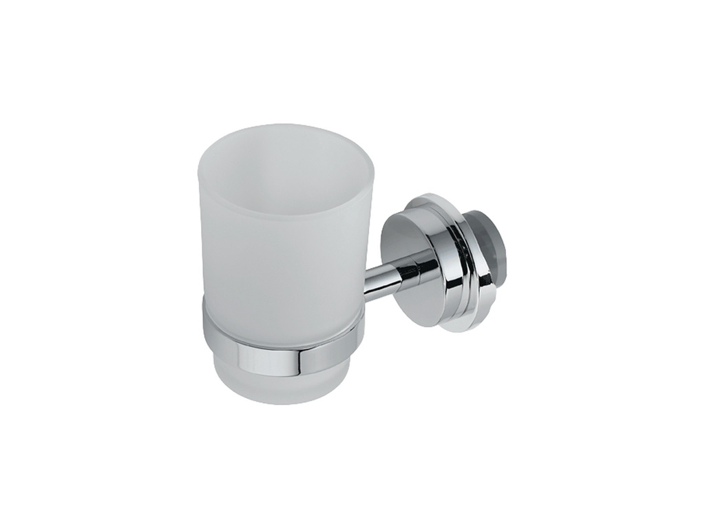 Accessoire sèche-serviette porte gobelet chrome