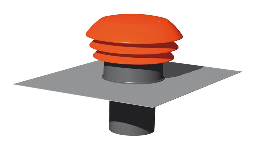 Accessoire Thermodynamique entrée/sortie d'air toiture rouge Ø160mm