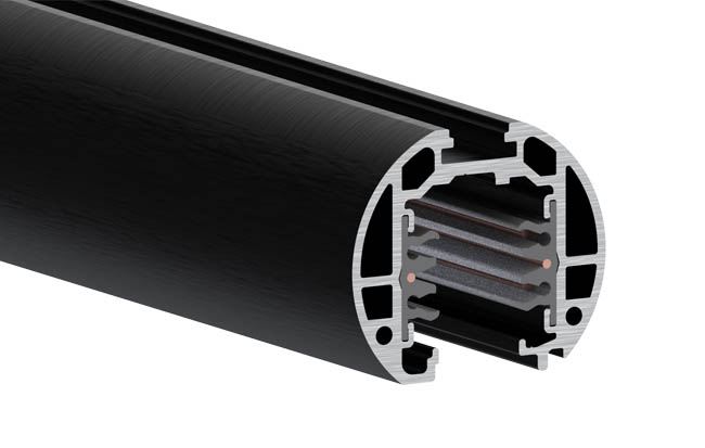 Lytespan Rail en section Ronde 1m Noir 9000-1/B-ST15