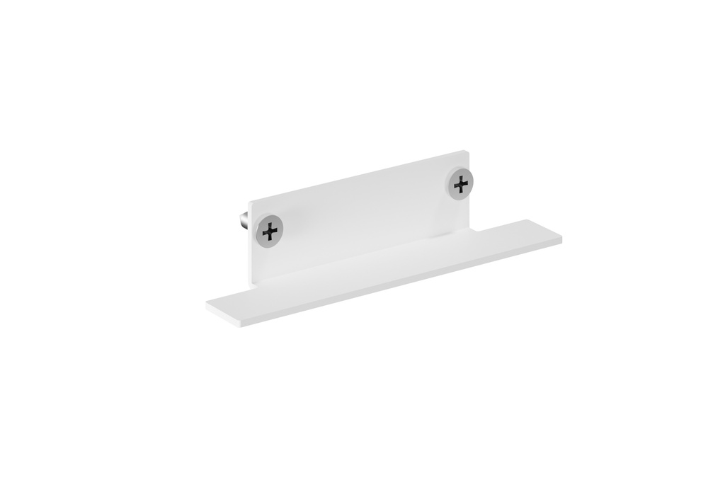 Rail Lytespan Encastré Trim. Platine terminale inférieure+Vis Blanc 9004/TRL-W