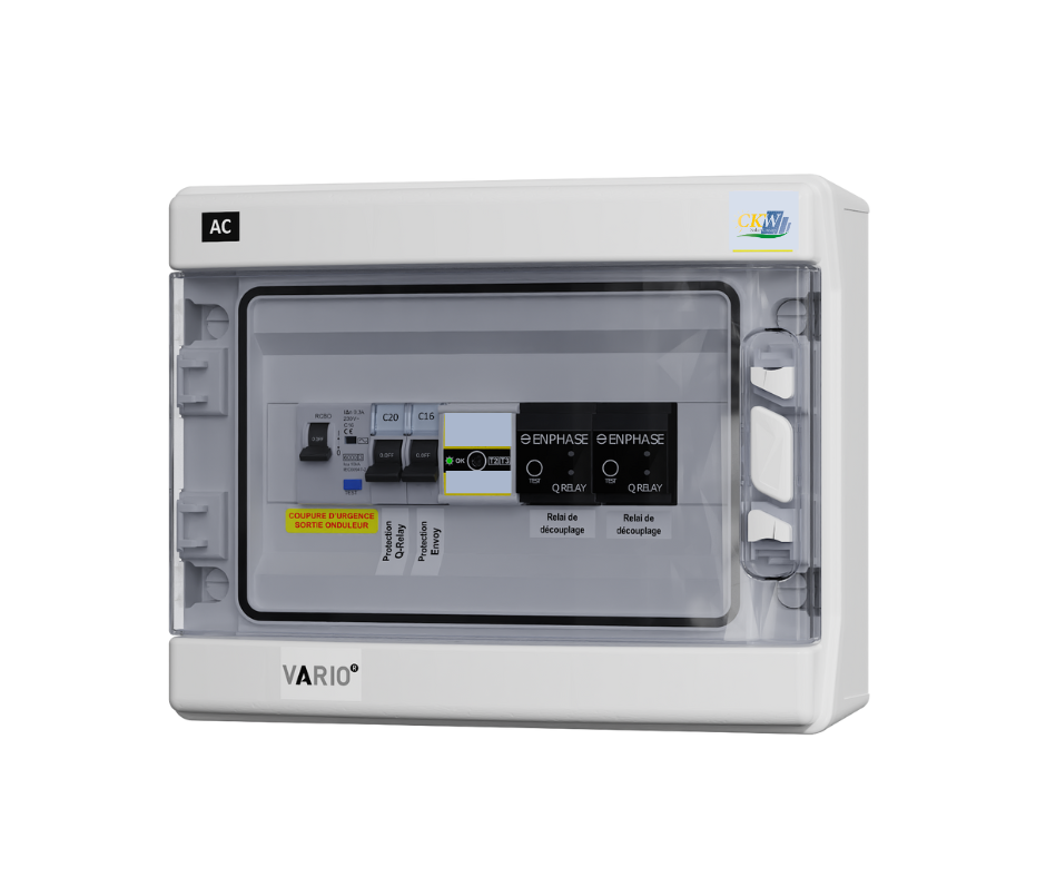 Coffret Elec. AC pour instal mono ≤ 6Kw avec espace pour le Qrelay -Enphase