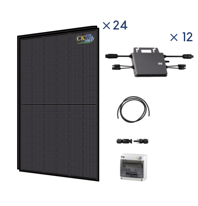 Kit Solaire Full Black 9kW-12 micro-onduleur-24 panneaux 375W-sans fixation