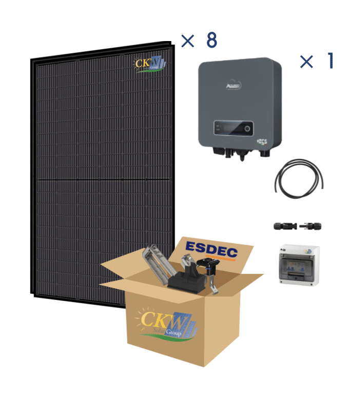 Kit Solaire FB  3Kw-cle en main-ond.string,8 panneaux 375W-ETN toit tuile