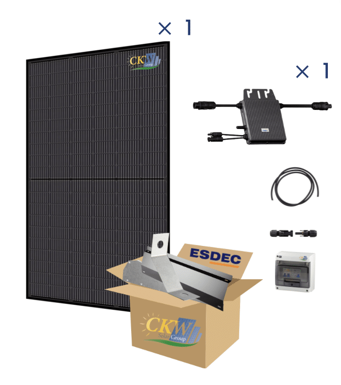 Kit Solaire Full Black RT2012-375- 1 PV 375W-micro-ond toit plat ETN-Coffret AC