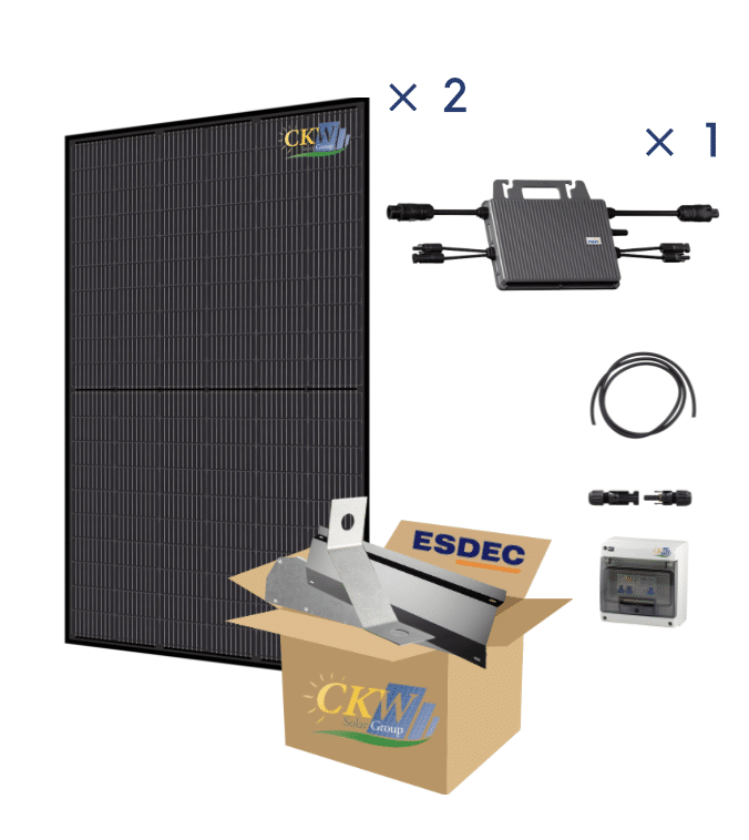 Kit Solaire Full Black RT2012-750W- 2 PV 375W mono- micro-ond toit plat