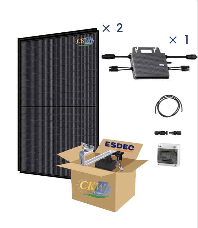 Kit Solaire Full Black RT2012-750W-2 PV 375W-micro-ond toit toit ardoise