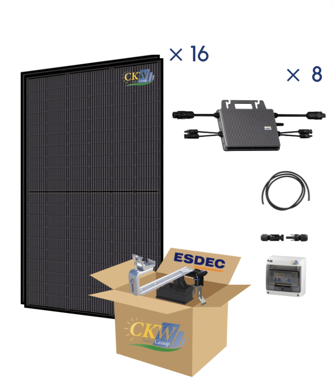 Kit Solaire FB 6KW Tri-8 micro-onduleur 800W-16 panneaux 375W-toit ardoise
