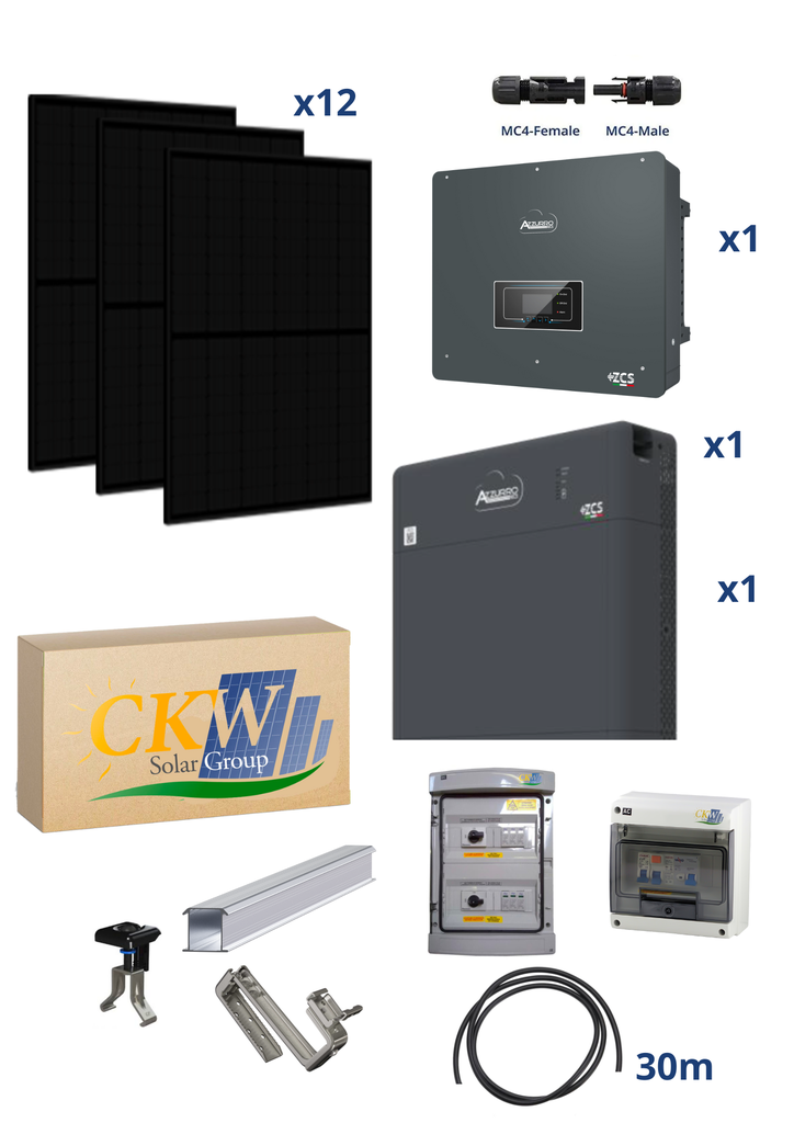 Kit Goliath 6Kw tri avec batterie Powerwall 5Kw/h toit tuiles ETN