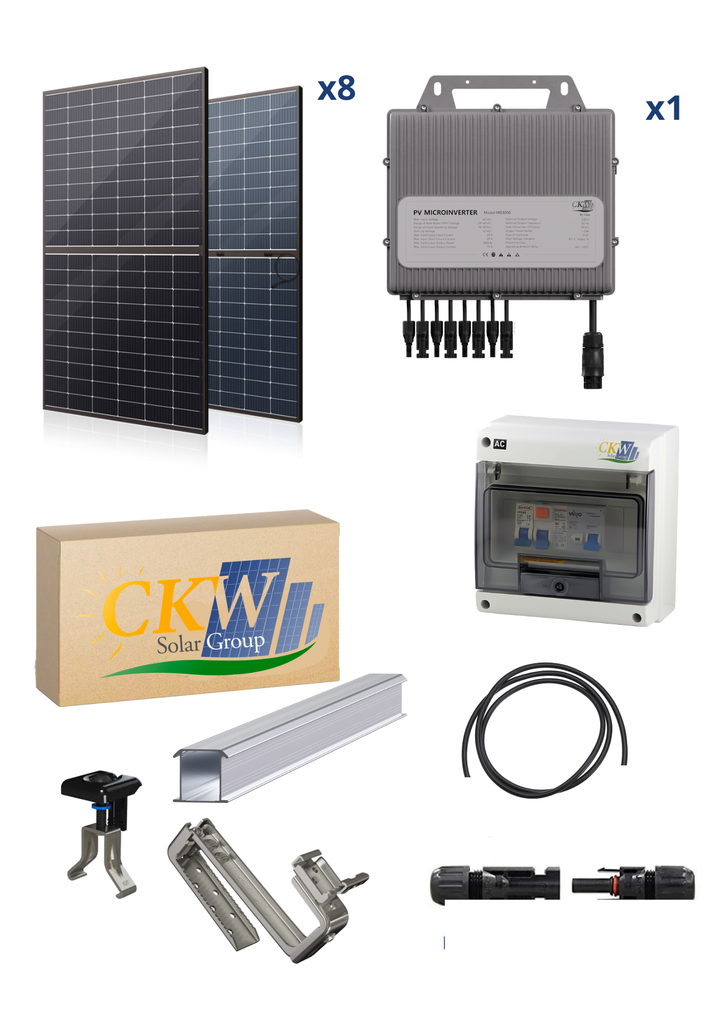 Kit Solaire 3,4Kw-1 mic-onduleur TITAN 4x2 MPTT-8 modules de 425W-toit tuile ETN