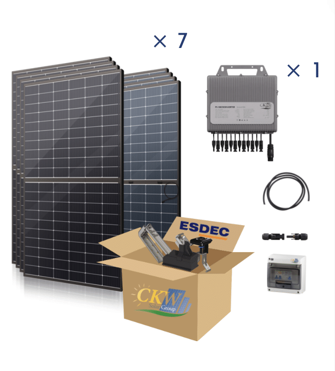 Kit Solaire 3Kw-1 mic-onduleur TITAN 4x2 MPTT-7 modules de 425W-toit tuile ETN