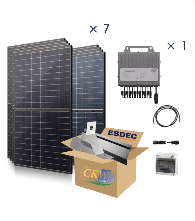 Kit Solaire  3KW-1 mic-onduleur TITAN 4 MPTT-7PV de 425W-toit plat ETN