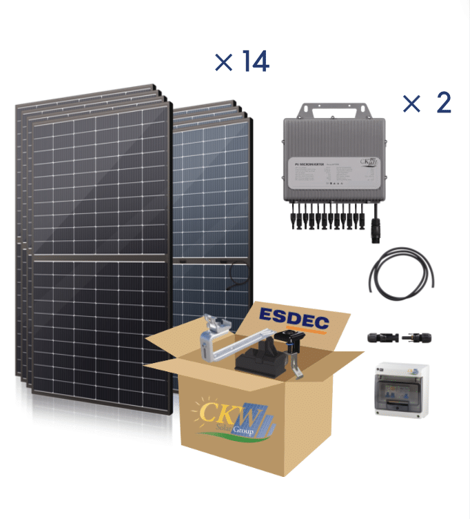 Kit Solaire 6KW-2 mic-onduleurs TITAN 4 MPTT-14PV de 425W-toit ardoise ETN
