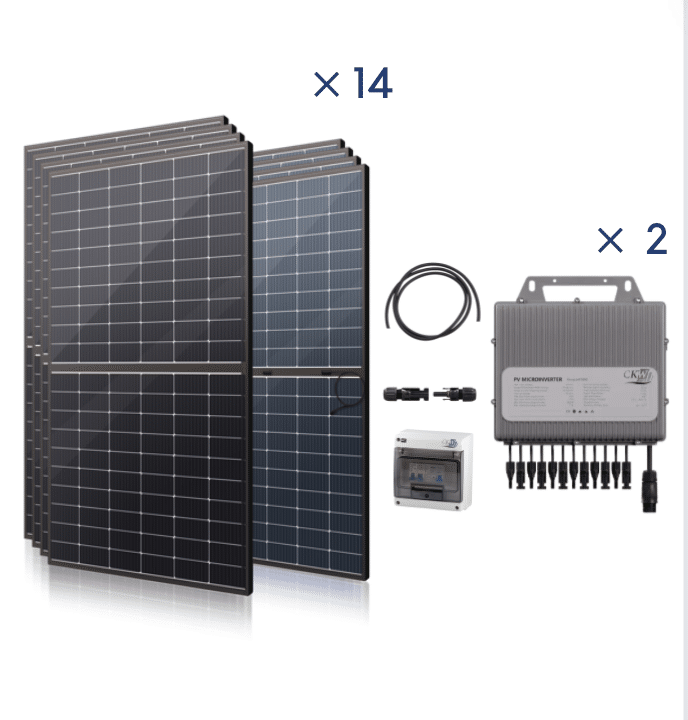 Kit Solaire  6KW-2 mic-onduleurs TITAN 4 MPTT-14PV de 425W-sans fixation