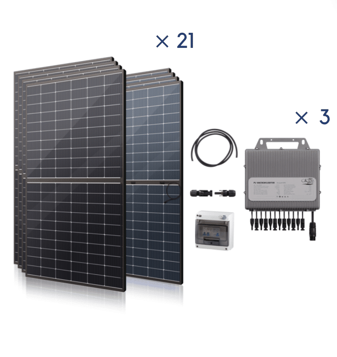 Kit Solaire 9KW-3 mic-onduleurs TITAN 4 MPTT-21PV de 425W-sans fixation
