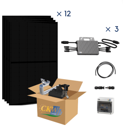 Kit 6KW triphase-3 x TITAN MS2000W-12 modules Goliath 500W FB -toit tuiles ETN