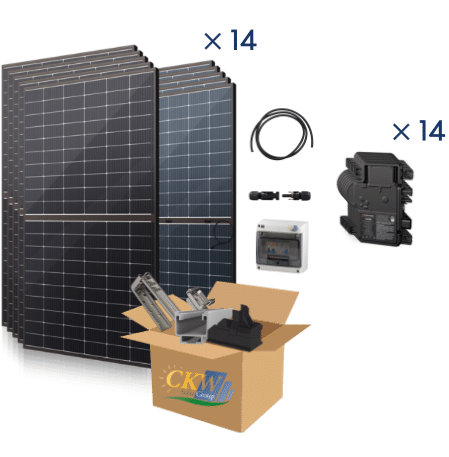 Kit 6Kw triphase- 14x IQ8M Enphase - 14x module CKW Sirius 425W- toit tuiles