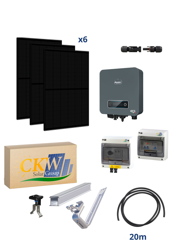 Kit CKW 3kW Goliath - AZZURRO 3kW -  6 modules Goliath 500W FB -toit ardoise ETN