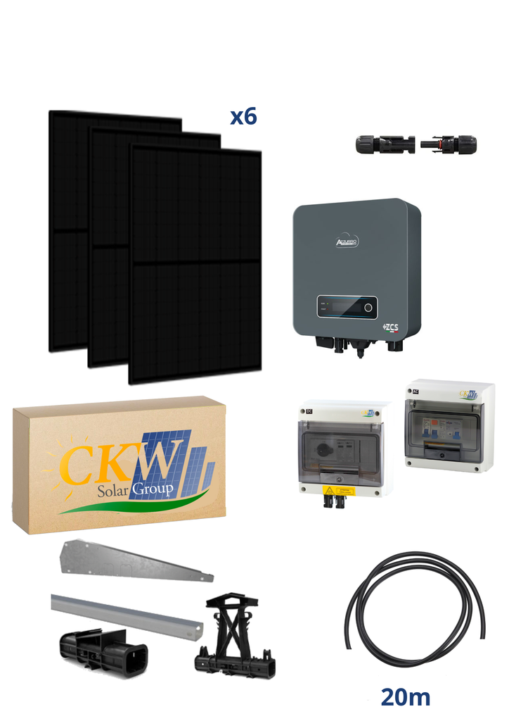 Kit CKW 3kW Goliath - AZZURRO 3kW -  6 modules Goliath 500W FB -toit plat ETN