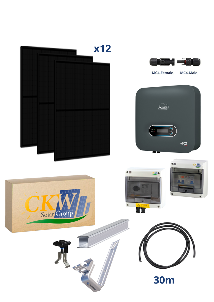 Kit CKW 6kW Goliath - AZZURRO 6kW -12 modules Goliath 500W FB - toit ardoise ETN