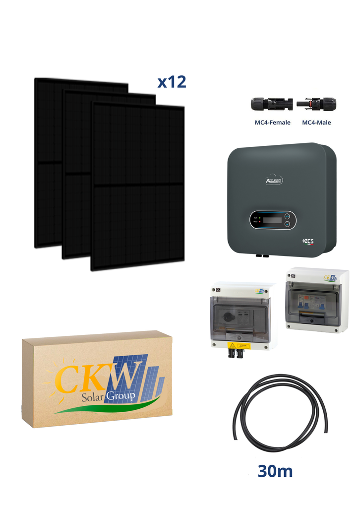 Kit CKW 6kW Goliath - AZZURRO 6kW -  12 modules Goliath 500W FB -  sans fixation