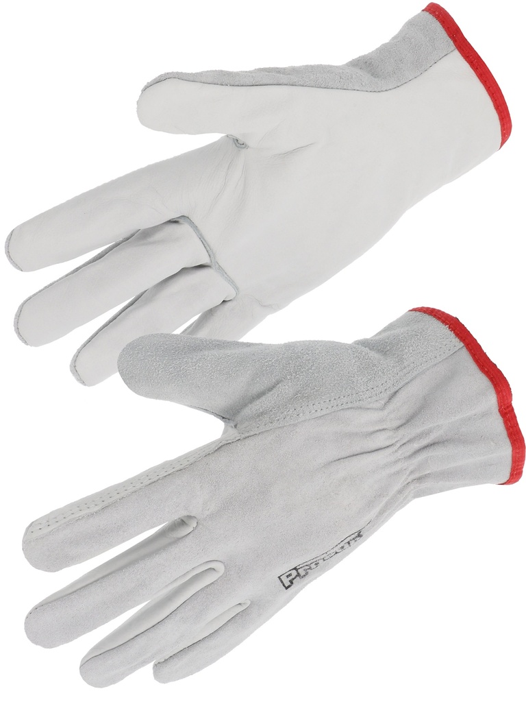 Gant paume fleur de bovin. Dos croûte. Coloris naturel. 8