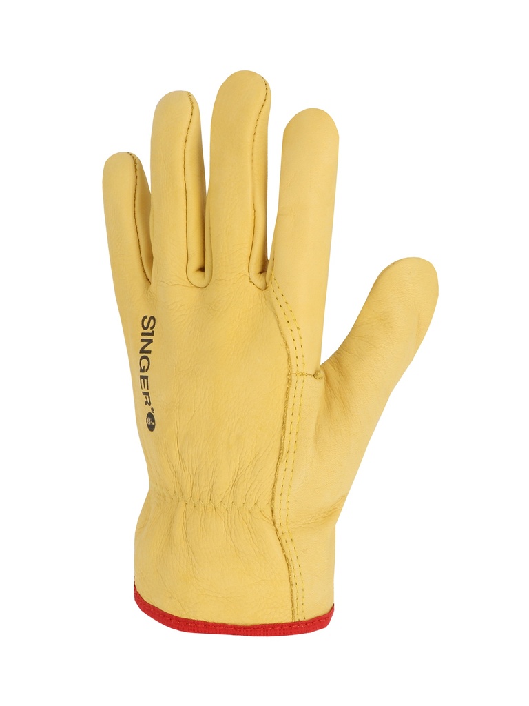 Gant tout fleur de bovin. Coloris jaune. Serrage élastique. 9
