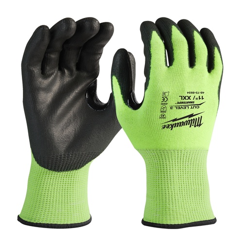 [MIL4932479023] GANTS ANTI-COUPURE HAUTE-VISIBILITÉ ENDUCTION PU