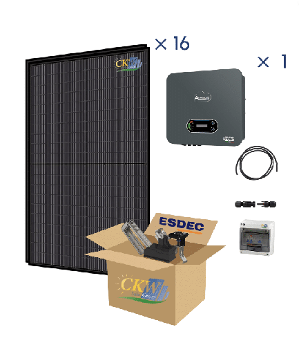 [CKW89146] Kit Solaire FB onduleur 6kW-triph-16 panneaux 375W-toit tuile ETN-Coffret AC/DC