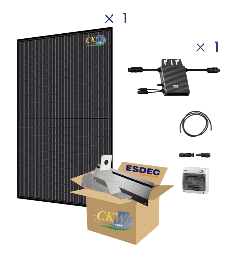 [CKW89160] Kit Solaire Full Black RT2012-375- 1 PV 375W-micro-ond toit plat ETN-Coffret AC
