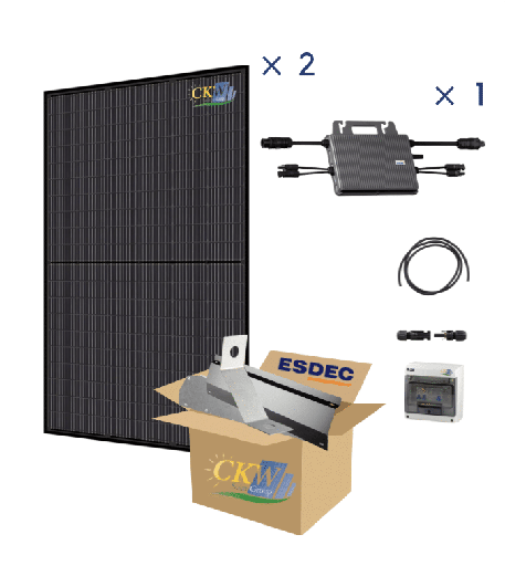 [CKW89166] Kit Solaire Full Black RT2012-750W- 2 PV 375W mono- micro-ond toit plat