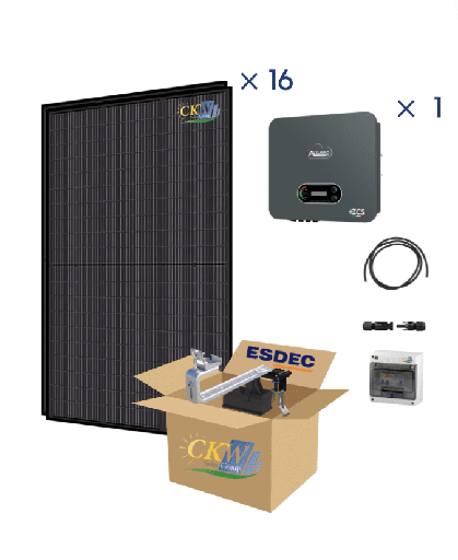 [CKW89181] Kit Solaire Full Black  6Kw-cle en main-ond.string,16 panneaux 375W-ETN ardoise