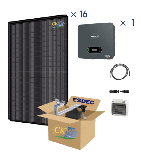 [CKW89182] Kit Solaire FB 6Kw Tri-cle en main-ond.string,16 modules 375W-ETN ardoise