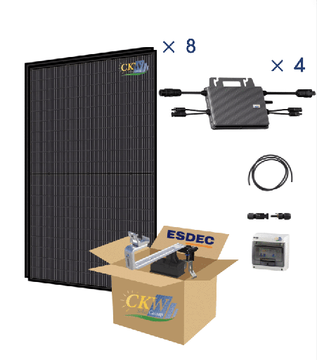 [CKW89186] Kit Solaire FB  3KW-4 micro-onduleur 800W-8PV mono 375W-toit ardoise