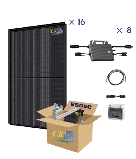 [CKW89188] Kit Solaire FB 6KW Tri-8 micro-onduleur 800W-16 panneaux 375W-toit ardoise