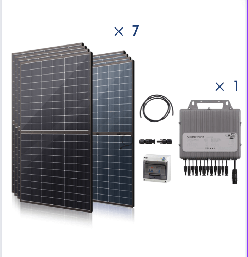 [CKW89452] Kit Solaire  3KW-1 mic-onduleur TITAN 4 MPTT-7PV de 425W-sans fixation
