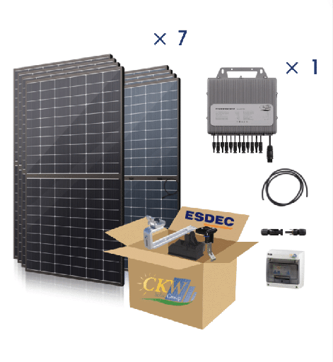 [CKW89453] Kit Solaire  3KW-1 mic-onduleur TITAN 4 MPTT-7PV de 425W-toit ardoise ETN
