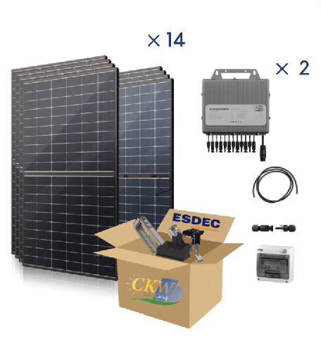 [CKW89455] Kit Solaire 6KW-2 mic-onduleurs TITAN 4 MPTT-14PV de 425W-toit tuile ETN