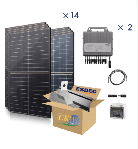 [CKW89457] Kit Solaire 6KW-2 mic-onduleurs TITAN 4 MPTT-14PV de 425W-toit plat ETN