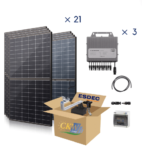 [CKW89460] Kit Solaire 9KW-3 mic-onduleurs TITAN 4 MPTT-21PV de 425W-toit ardoise ETN