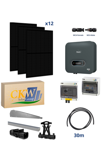 [CKW89484] Kit CKW 6kW Goliath - AZZURRO 6kW -  12 modules Goliath 500W FB - toit plat ETN